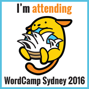 I'm attending WordCamp Sydney 2016 transparent badge 300x300 px