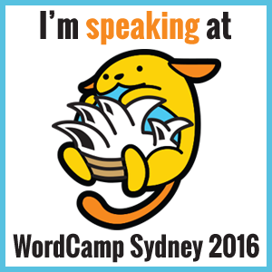 I'm speaking at WordCamp Sydney 2016 badge transparent background 300x300 px