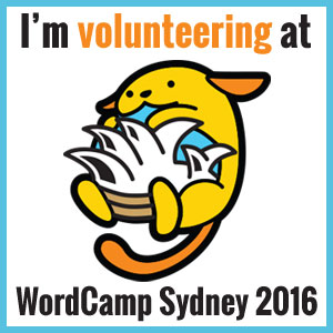 I'm volunteering at WordCamp Sydney 2016 badge white background 300x300 px